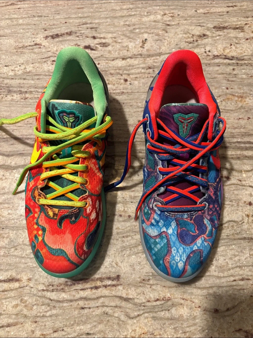 Nike KOBE VII (GS) Kids Multicolor Graphic Sneakers - Blue, Red, Green, Orange